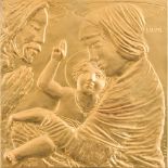 SALVATORE FIUME (Comiso 1915 - Milano 1997) PLACCA in bronzo "Sacra Famiglia", esemplare 383/750,