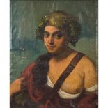 SCUOLA ITALIANA DEL XIX SECOLO OLIO su tela "Figura allegorica". Misure: cm 84,5 x 67,5