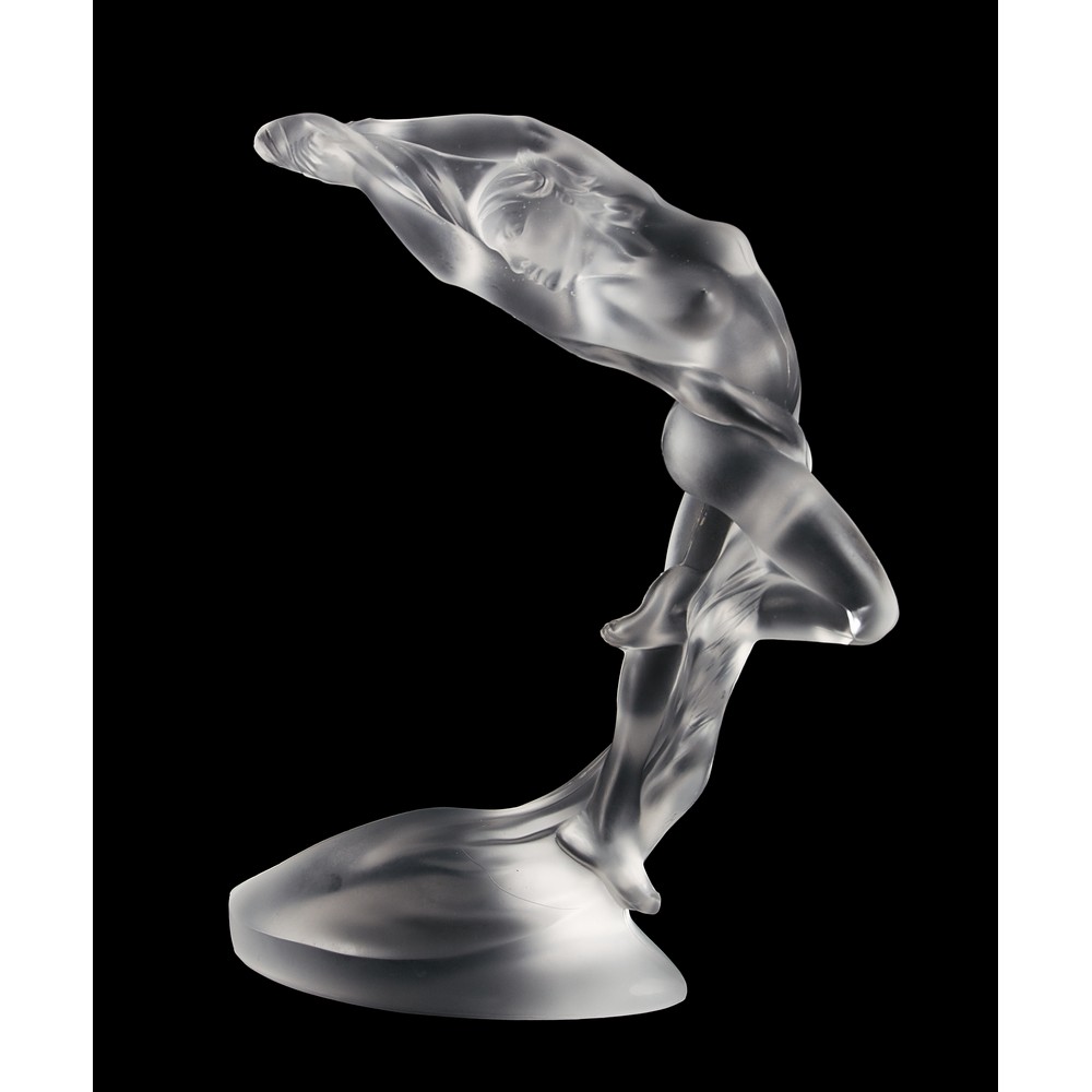 SCULTURA in cristallo Lalique raffigurante "Nudo femminile con drappo" (rottura). XX secolo