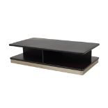 SORMANI (Attr.le) COFFEE TABLE in palissandro ed acciaio. Anni '70 Misure: cm 150 x 80 x h cm 37