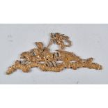 FREGIO in bronzo raffigurante "Biga trainata da cavalli e putto alato". XIX secolo Misure: cm 18 x
