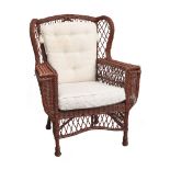 POLTRONA da giardino in rattan. Italia II meta' del XX secolo Misure: cm 86 x 66 x h 111