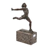 SCULTURA in bronzo, fusione a cera persa raffigurante "Atleta", firmato in basso, base in marmo