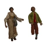 DUE PERSONAGGI da presepe in terracotta (mancanze). Napoli fine XIX secolo Misure: h cm 36 - h cm