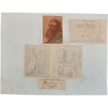 MICHELE PANEBIANCO (Messina 1806 - 1873) INSIEME di piccoli disegni tra cui una nana gouache.