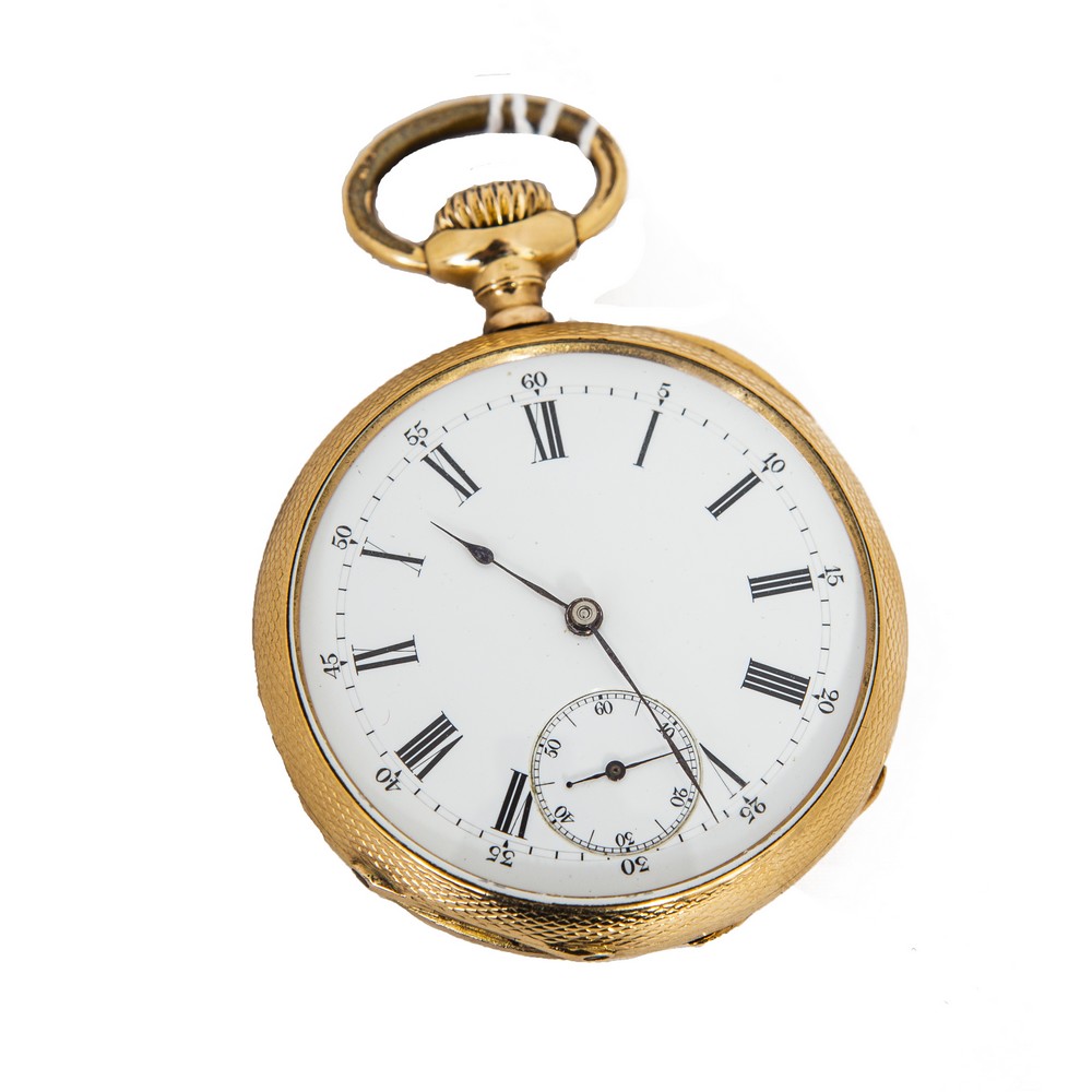 OROLOGIO da tasca Patek Philippe & Co in oro 18 Kt., movimento ad ancora. Anni '30/'40