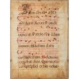 PAGINA musicale ecclesiastica. XVIII secolo Misure: cm 76 x 56