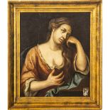 SCUOLA ITALIANA DEL XIX SECOLO OLIO su tela "Figura femminile" entro cornice in legno dorato.