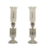 COPPIA LUMI in cristallo Baccarat. XX secolo Misure: h cm 54