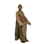 PERONAGGIO da presepe in terracotta raffigurante "Figura femminile". Napoli fine XIX secolo