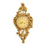 OROLOGIO da muro in legno dorato ed inagliato. Italia settentrionale primi '900 Misure: cm 67 x 33