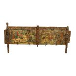SPONDA di carretto in legno dipinto raffigurante "Battaglia dei paladini". Sicilia orientale