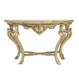 CONSOLE Luigi XIV in legno laccato. Italia XVIII secolo Misure: cm 137 x 60 x h 87