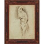 NICOLO' GIANNONE (Palermo 1848 - 1915) DISEGNO a china "Figura femminile" entro cornice in
