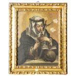 SCUOLA SICILIANA DEL XVIII SECOLO OLIO su tela "Estasi di Santa Caterina da Siena". Misure: cm 67