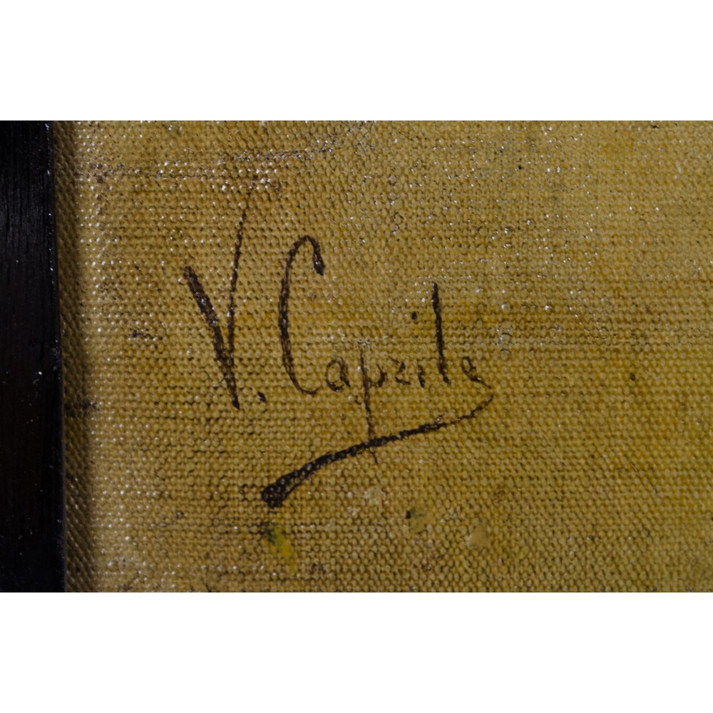 VINCENZO CAPRILE (Napoli 1856 - 1936) OLIO su tela "Vicolo veneziano" firmato in basso a sinistra. - Image 2 of 3