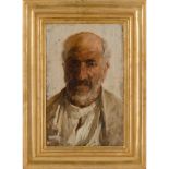 DOMENICO QUATTROCIOCCHI (Bagheria (Pa) 1872 - Roma 1941) OLIO su tela "Ritratto di anziano -