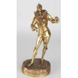 Antiker französischer Bronze Pierrot. Unterzeichnete Maisere. Um 1900. Größe: H 31,5 cm. In gutem