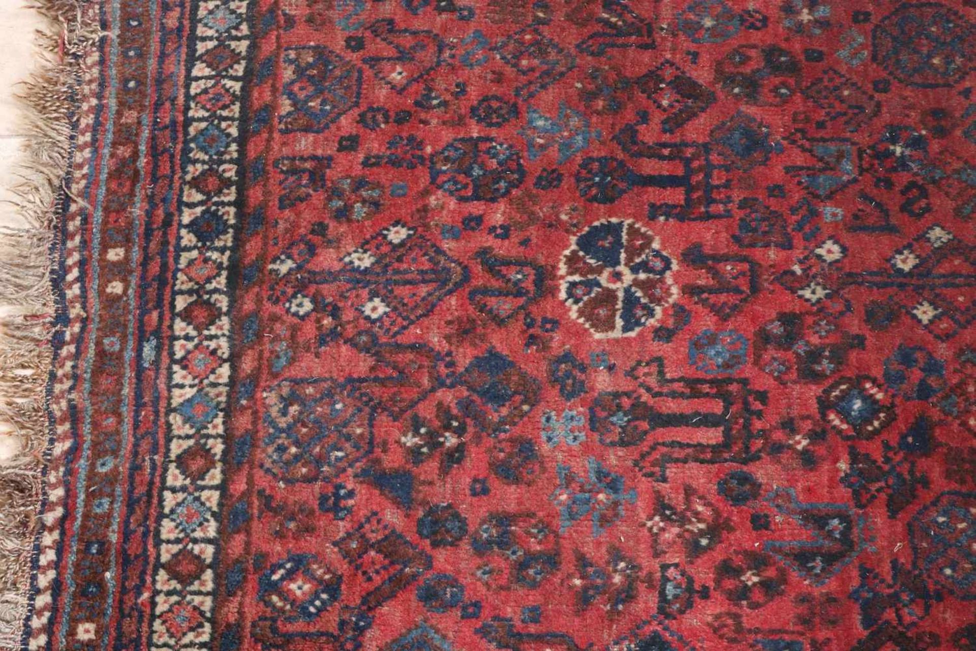 Two ancient Persian rugs. Among other things: Prayer blanket. Multi-colored floral. Dimensions: - Image 4 of 5