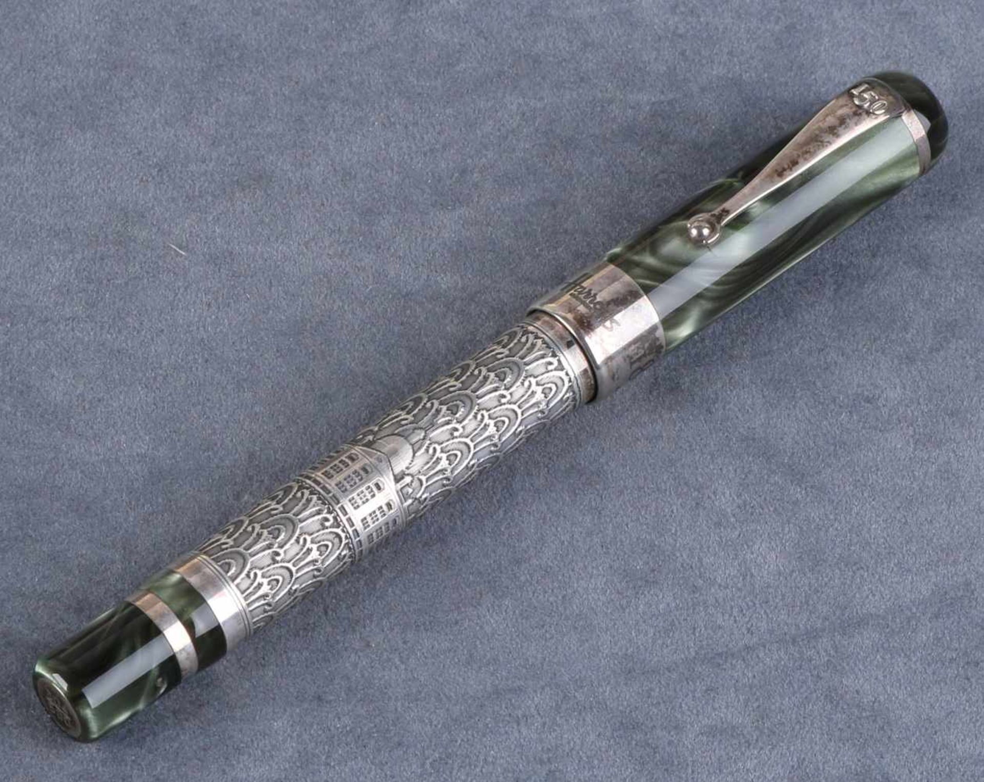 Exclusive pen Harrods Knightsbridge Montegrappa 1912 "(nr. 304/500), partly sterling silver pen with - Image 2 of 4