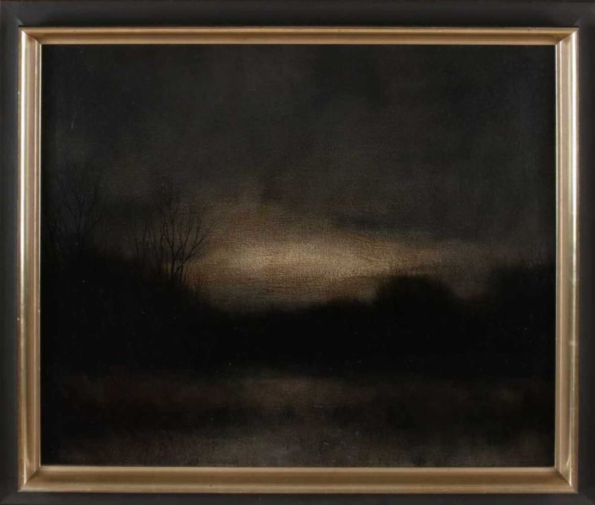 AH Koster. 1913 - 1990. Landscape at night. Oil on linen. Dimensions: 62 x 51 cm.In good condition.