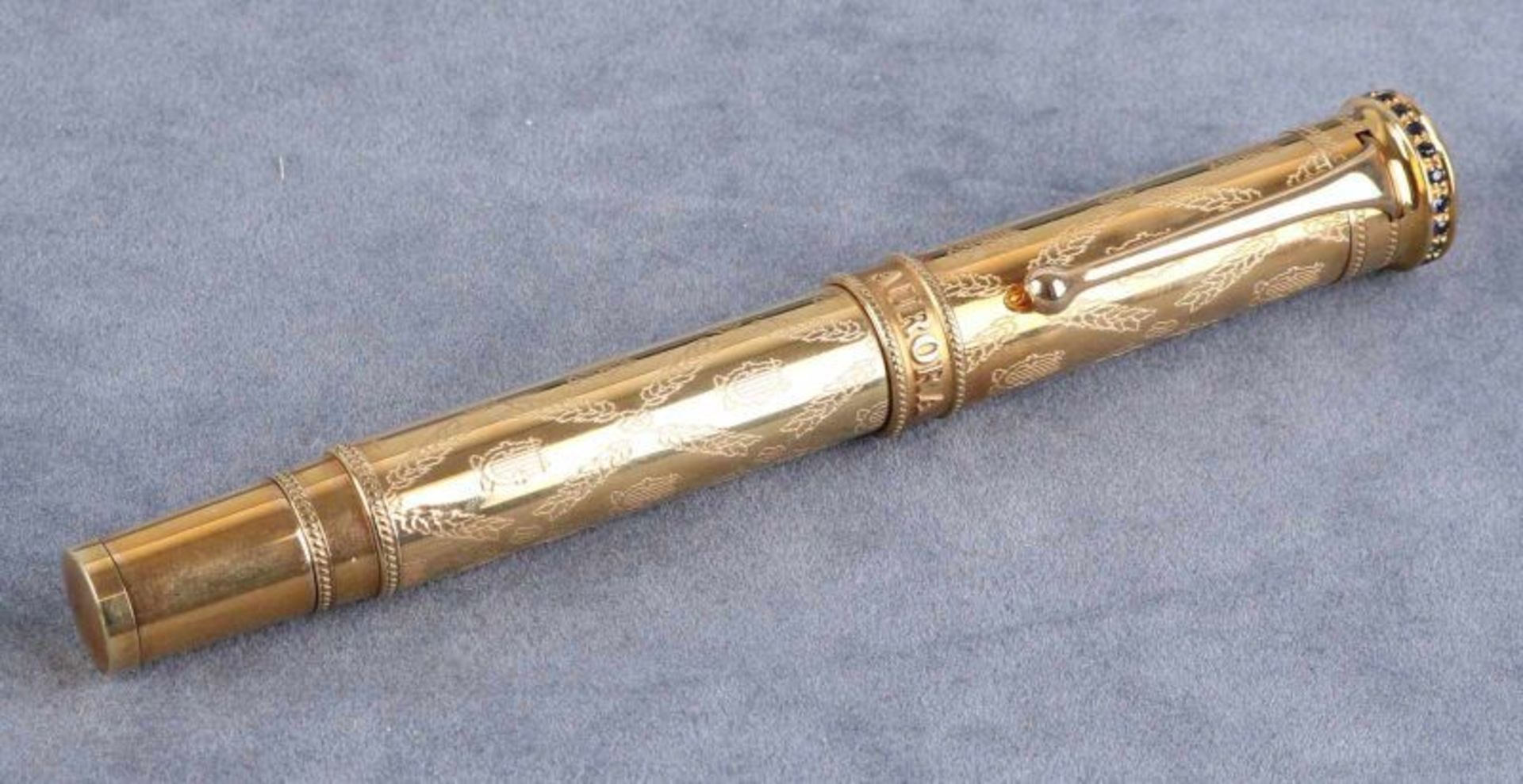 Very rare and exclusive Aurora pen Giuseppe Verdi Gran Gala Gold ".  Gold pen, engraved all around - Bild 5 aus 5