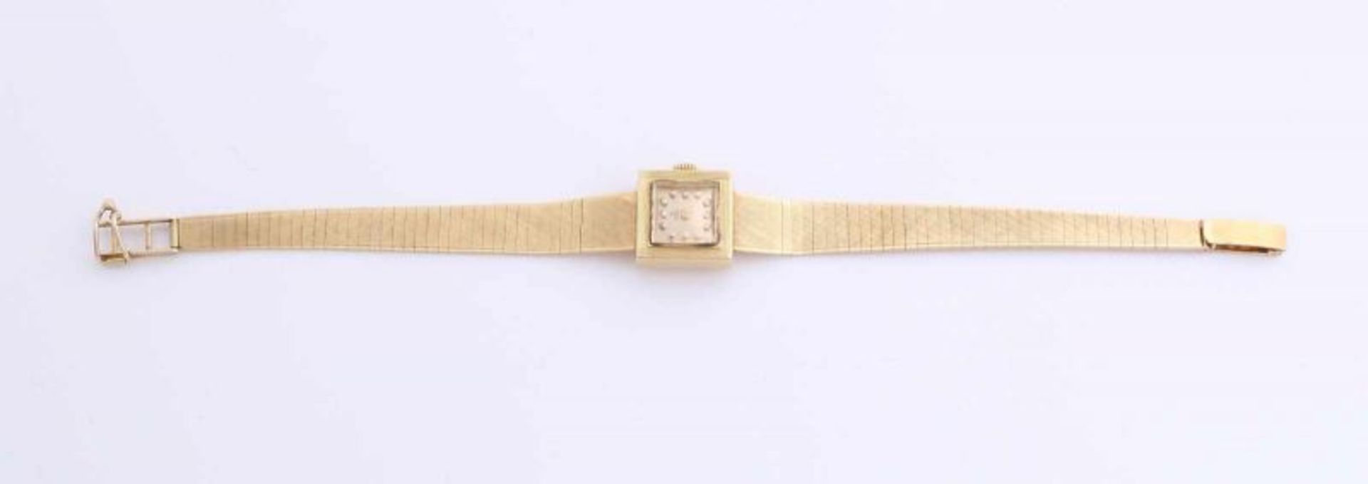 Yellow gold Ebel watch, 750/000, with a square case, 15x15mm, and a maturing strap, with folding - Bild 2 aus 2