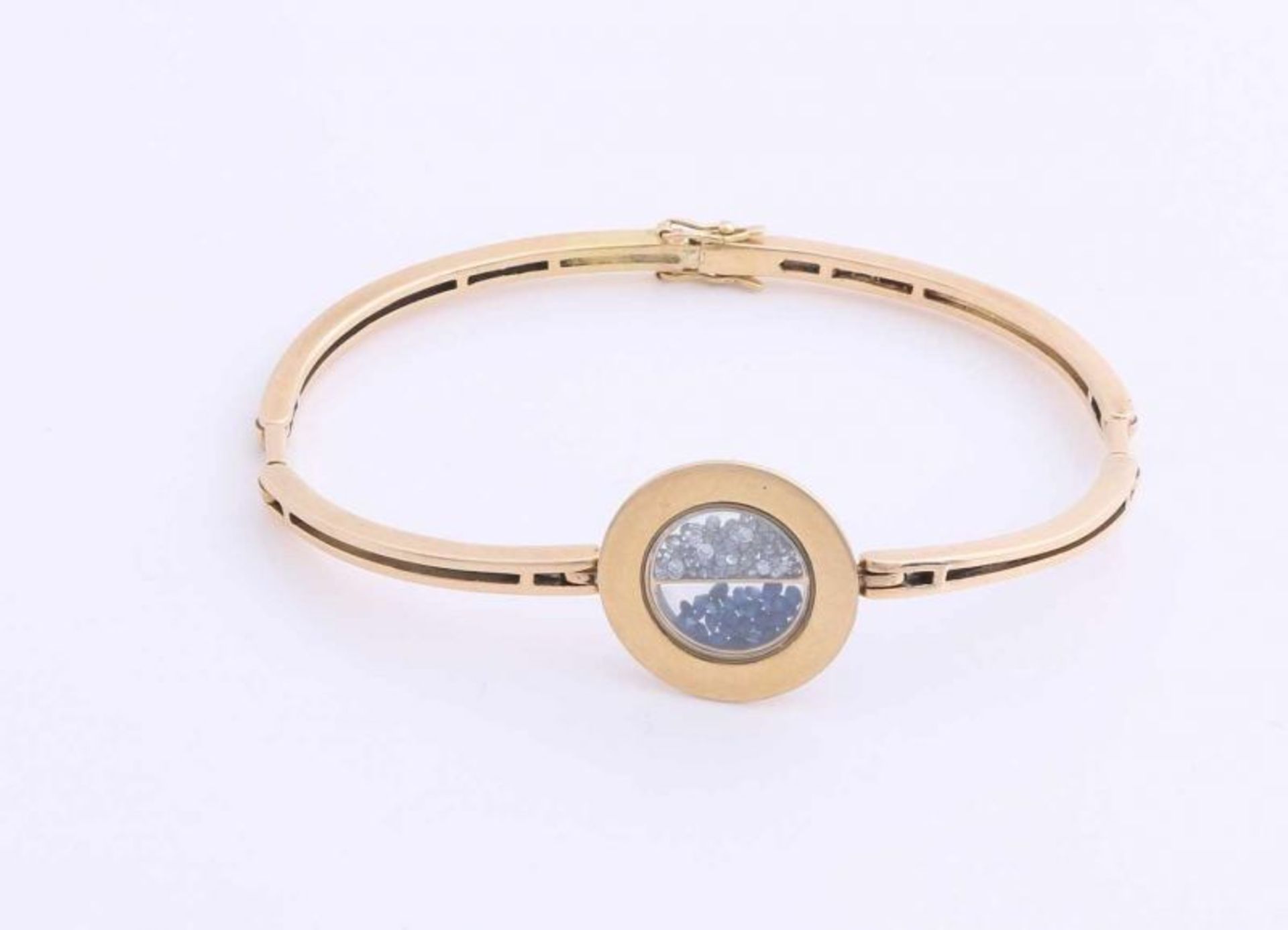 Yellow gold bracelet, 750/000, B.Sylvain, Paris, with sapphire and diamond. Bracelet with a fine