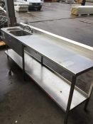 STAINLESS STEEL TABLE WITH SINK