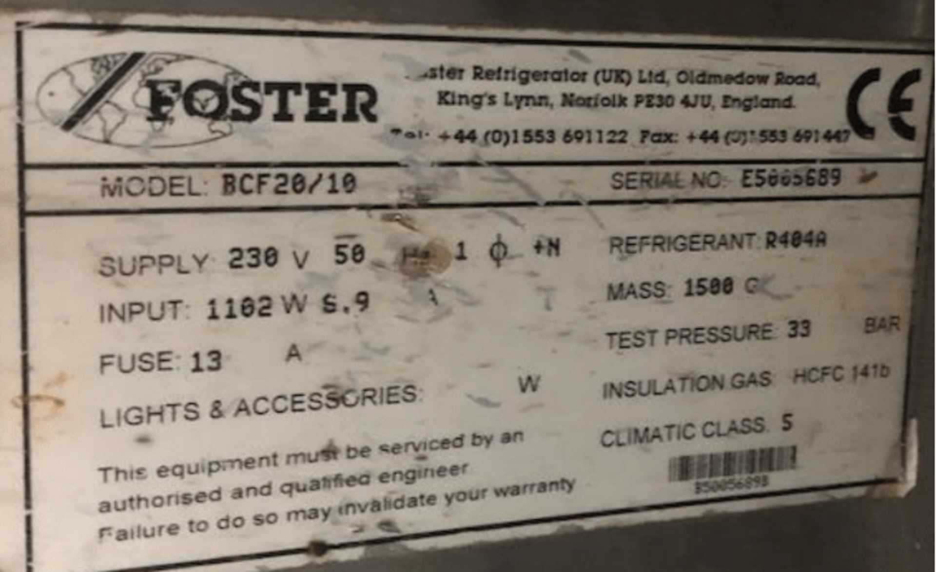 FOSTER BLAST FREEZER - Image 2 of 2