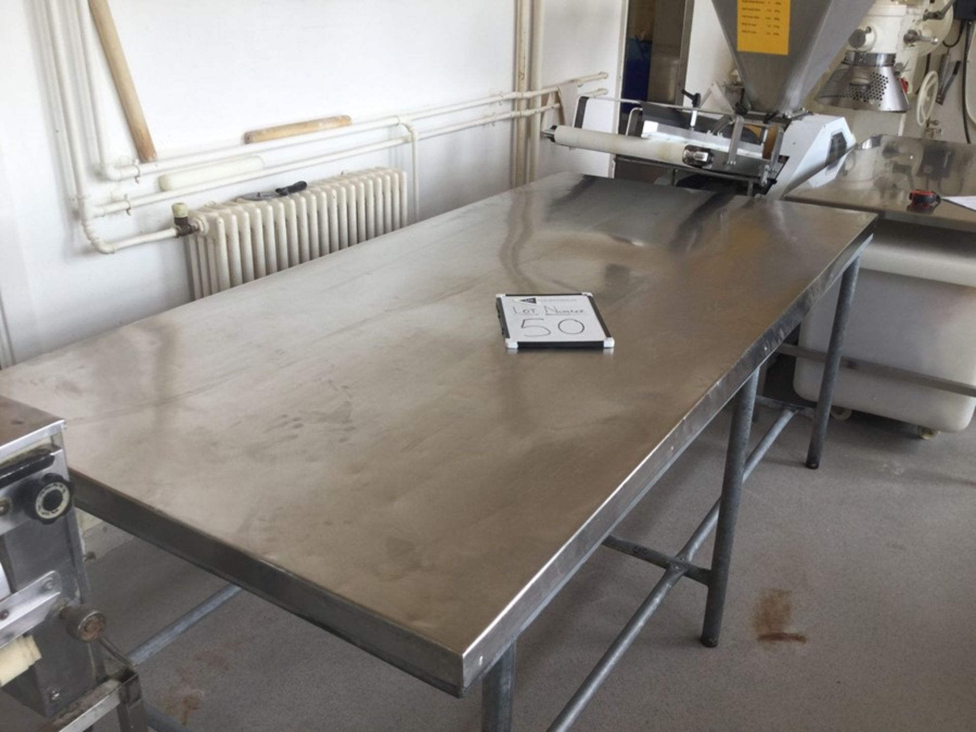 ASSORTMENT OF STAINLESS STEEL TABLES AND TROLLIES - Image 2 of 6