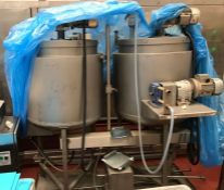 ***SOLD***STAINLESS STEEL TWIN-MIXING TANKS