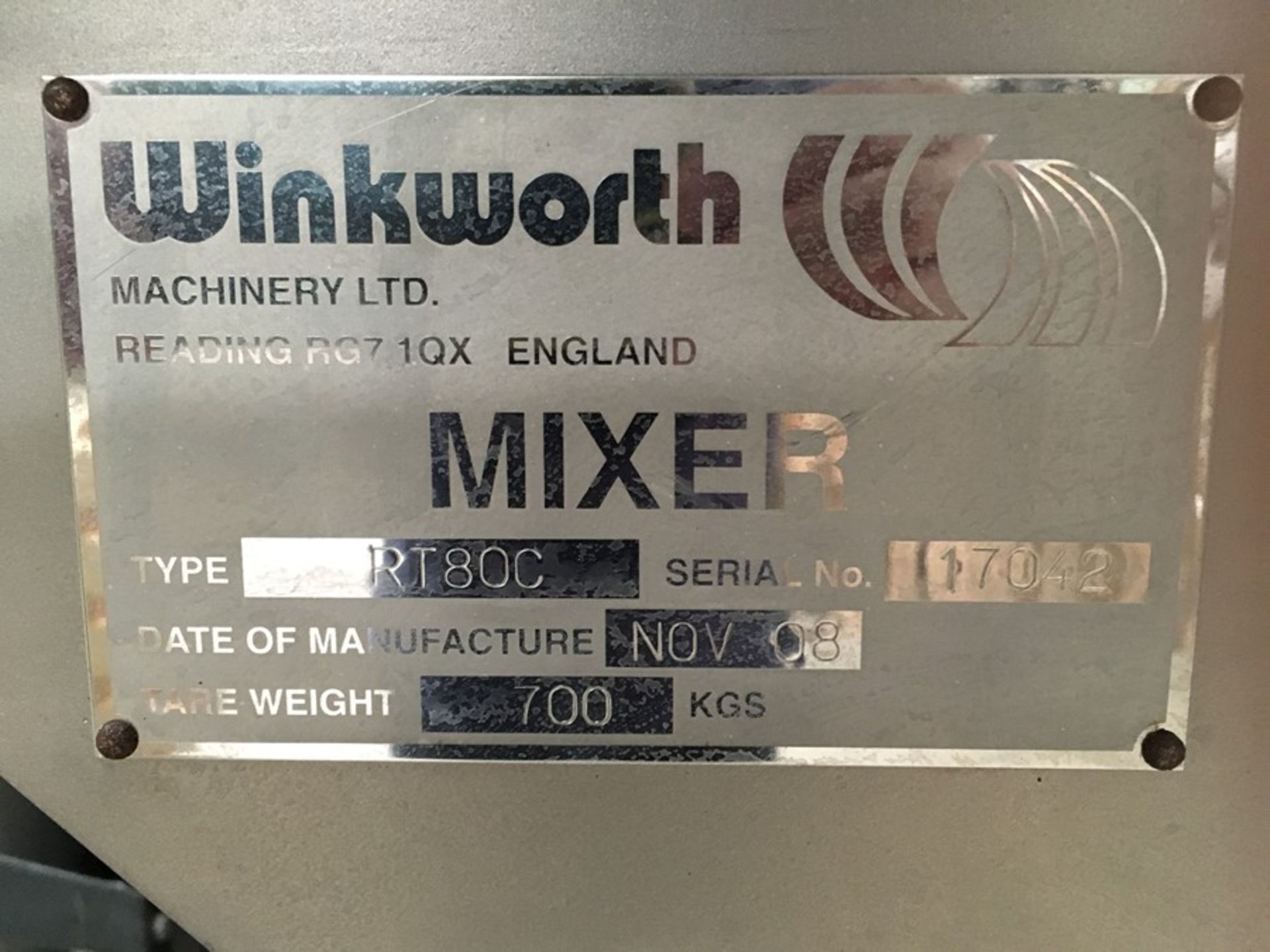 WINKWORTH HIGH SHEAR MIXER - Image 3 of 5