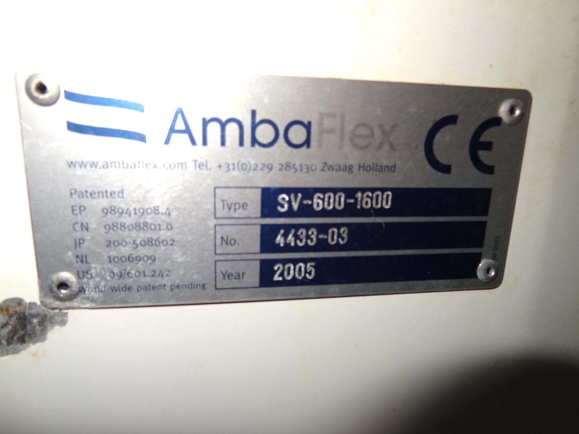 2005 AmbaFlex Spiral Case Elevator Conveyor; Model: SV-600-1600, Serial: 4433-03 - Image 3 of 4