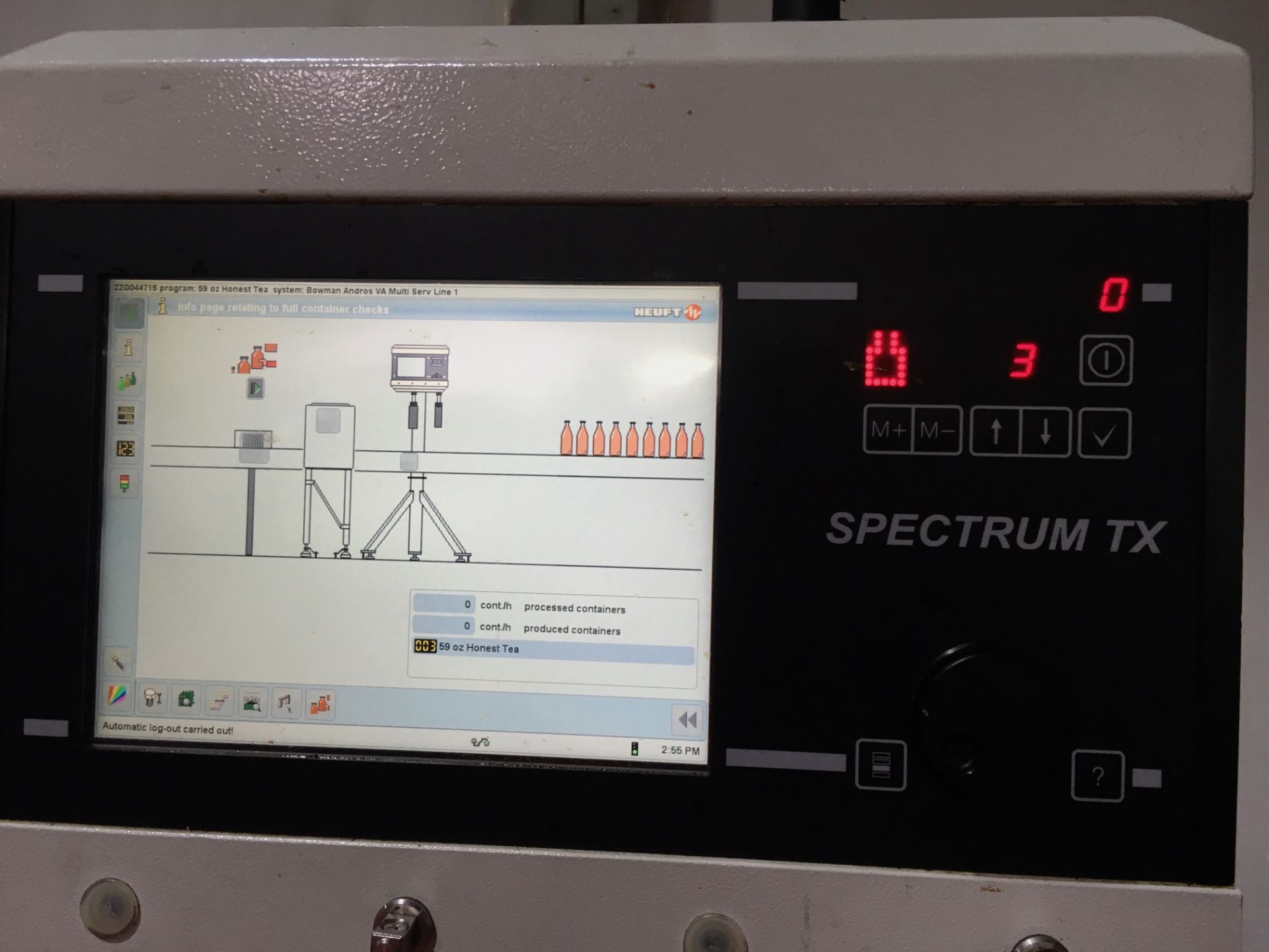 2012 Heuft Spectrum Inspection Unit - Camera System to inspect low fills and cocked caps - Image 8 of 11