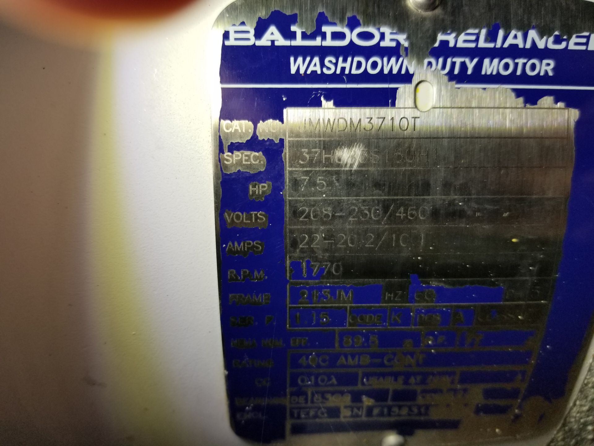Waukesha Centrifugal Pump - Baldor 7.5HP Washdown Duty Motor - Image 2 of 2