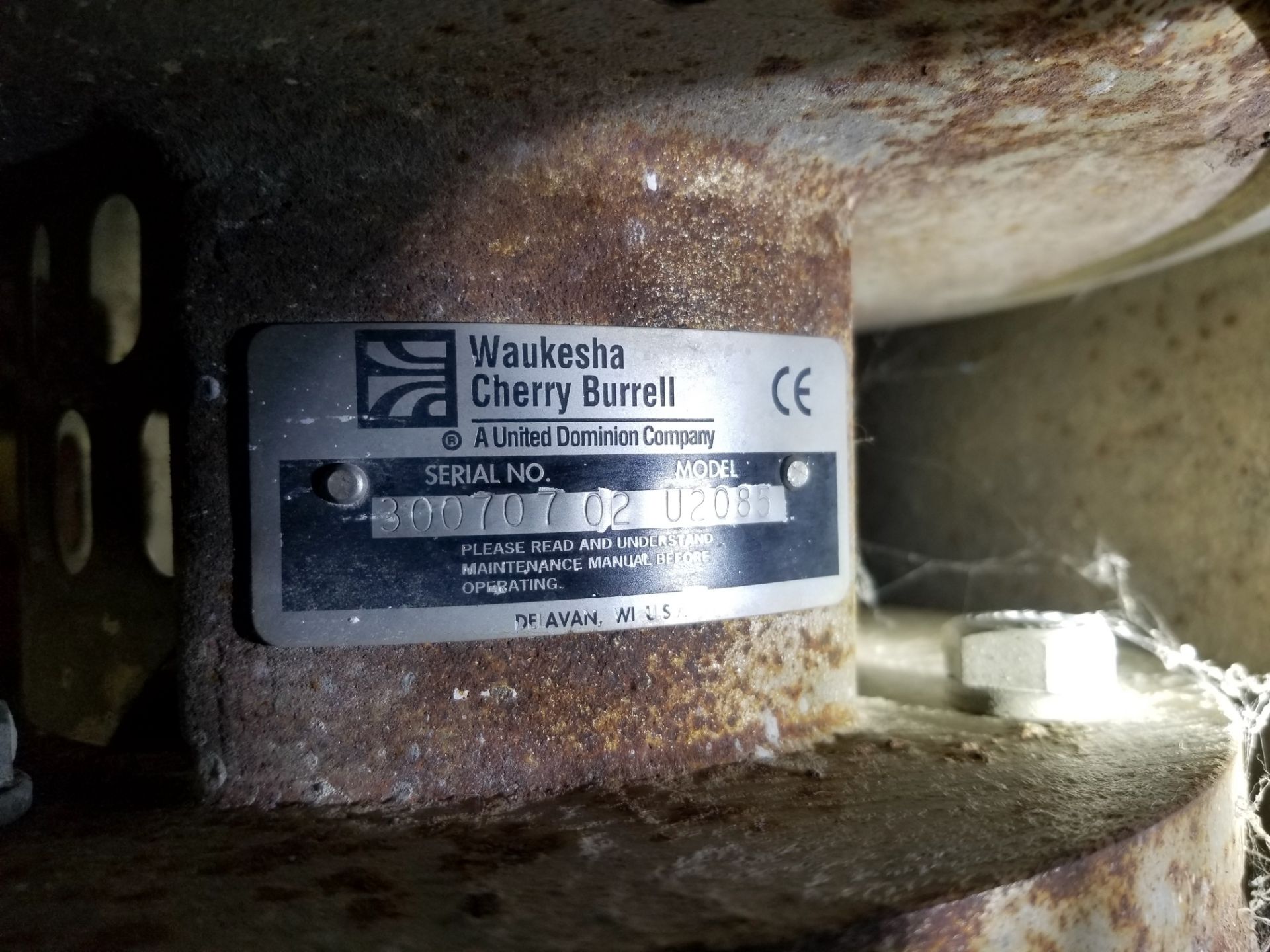 2010 Waukesha Cherry Burrell Centrifugal Pump; Model: U2085, Serial: 300707 02 20 HP, 230/460 Volt, - Image 2 of 3