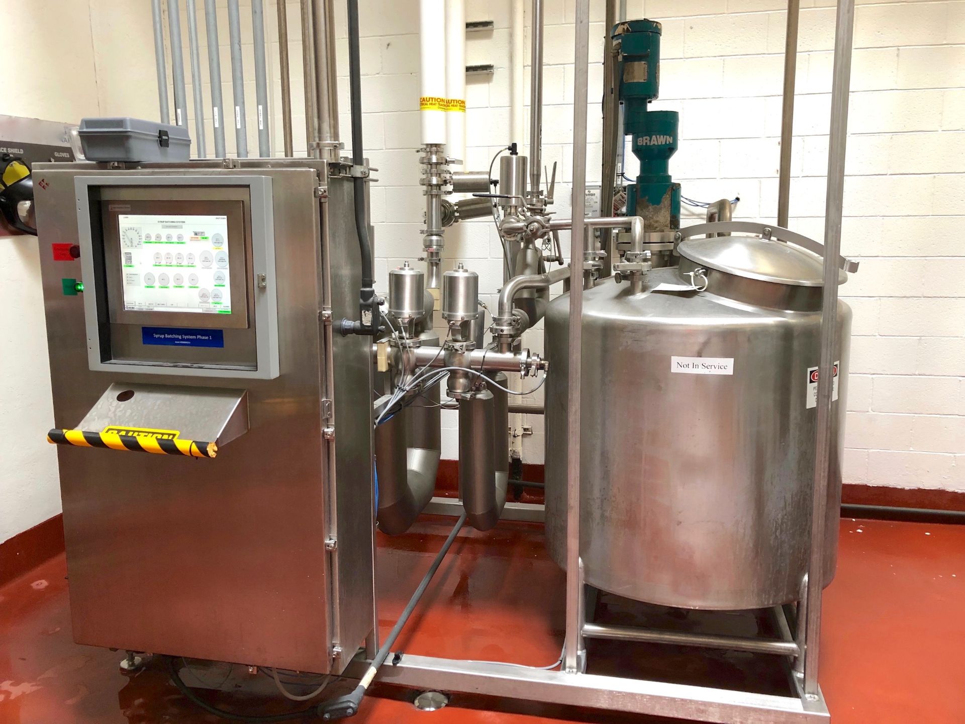 RDM Technologies Syrup Batch Mixing System on Stainless Steel Frame
