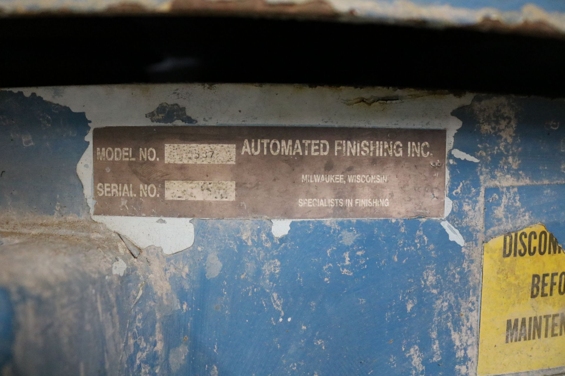 AUTOMATED VIBRATORY FINISHING MACHINE, MODEL 537 - Image 8 of 9