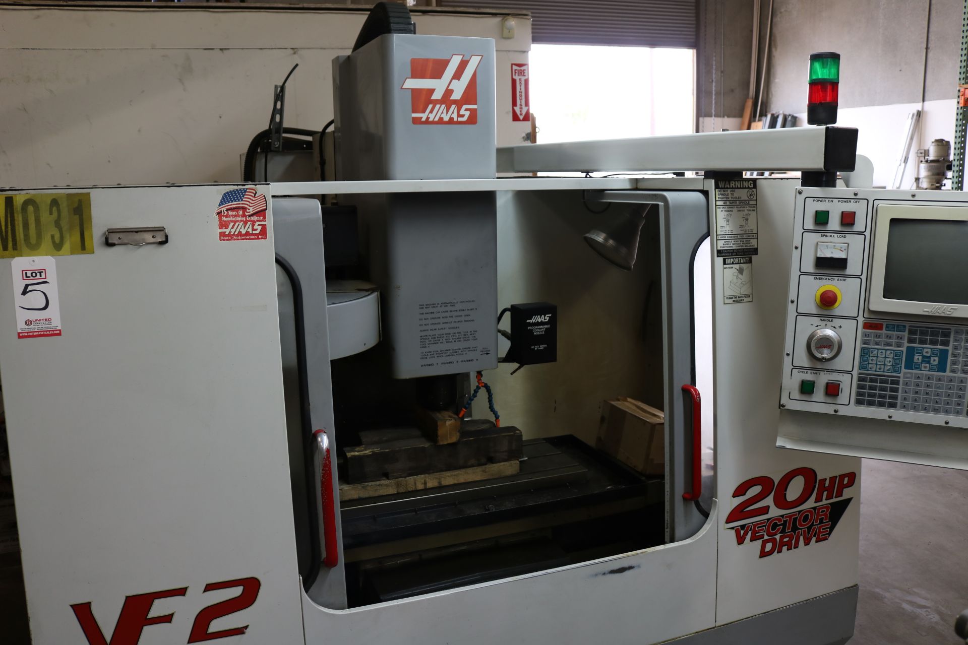 1999 HAAS VERTICAL MILL, MODEL VF-2, TRAVELS: 30" X 16" X 20", 36" X 14" TABLE, 10,000 RPM - Image 2 of 21