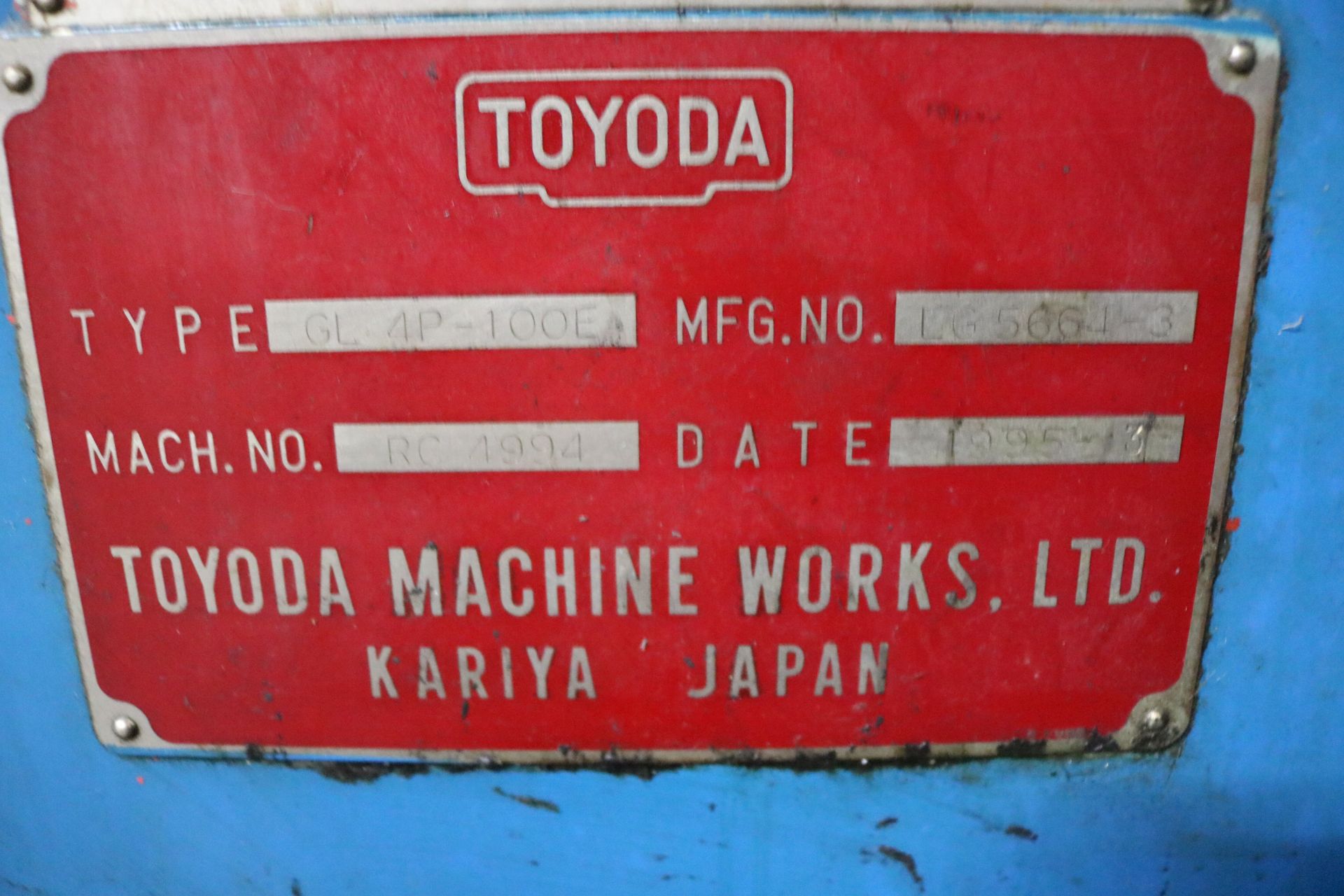 1995 TOYODA CNC GRINDER, MODEL RC4995, TYPE GL-4P-100E, GC 32 CNC CONTROL, 39.4 BETWEEN CENTERS, - Image 20 of 21