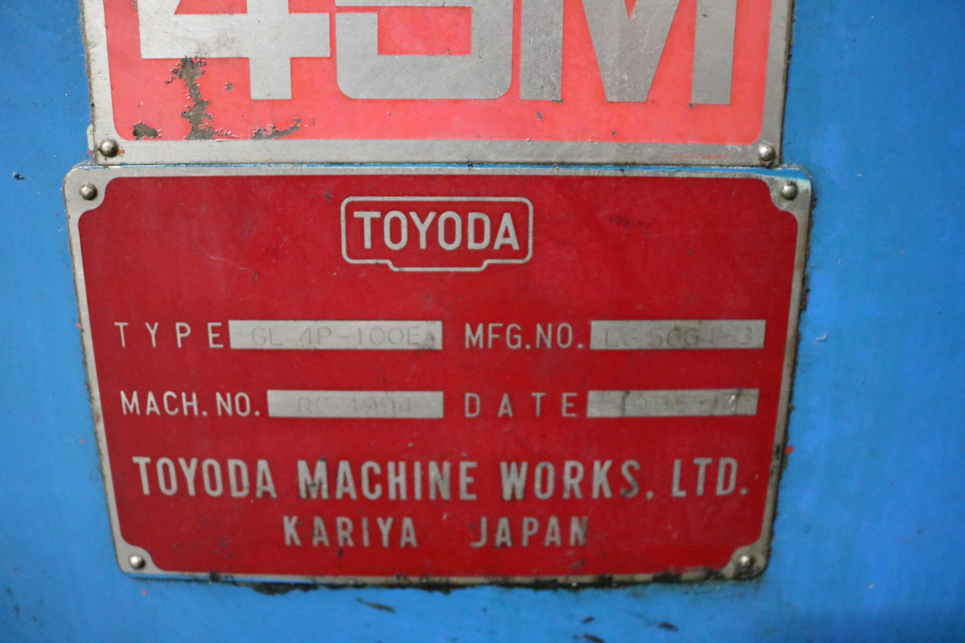 1995 TOYODA CNC GRINDER, MODEL RC4995, TYPE GL-4P-100E, GC 32 CNC CONTROL, 39.4 BETWEEN CENTERS, - Image 21 of 21