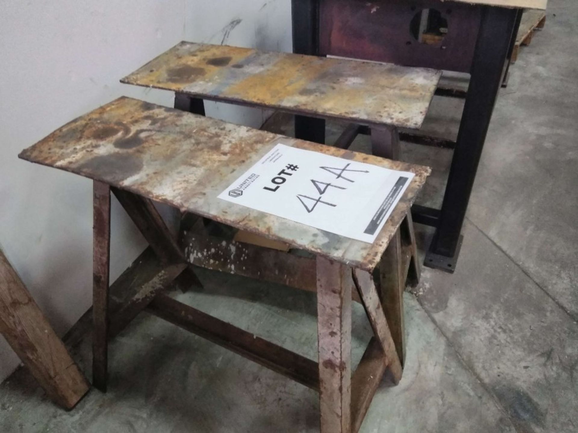 LOT OF (2) STEEL TABLES
