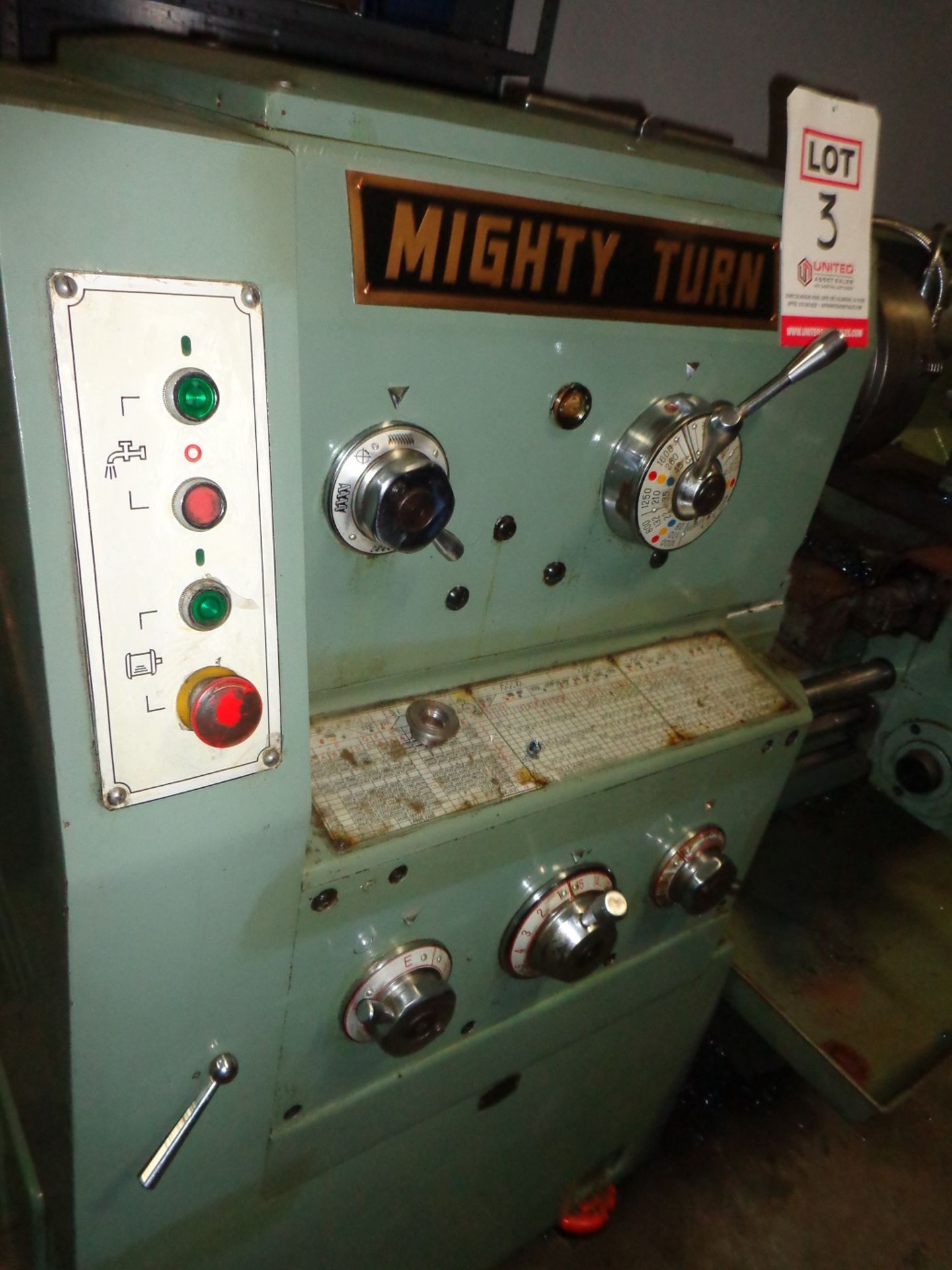 MIGHTY TURN ML-2160 GL GAP BED LATHE, 21"/28" X 80CC, 10" 3 JAW CHUCK, 3" HOLE, 9-1600 RPM, STEADY - Image 5 of 9
