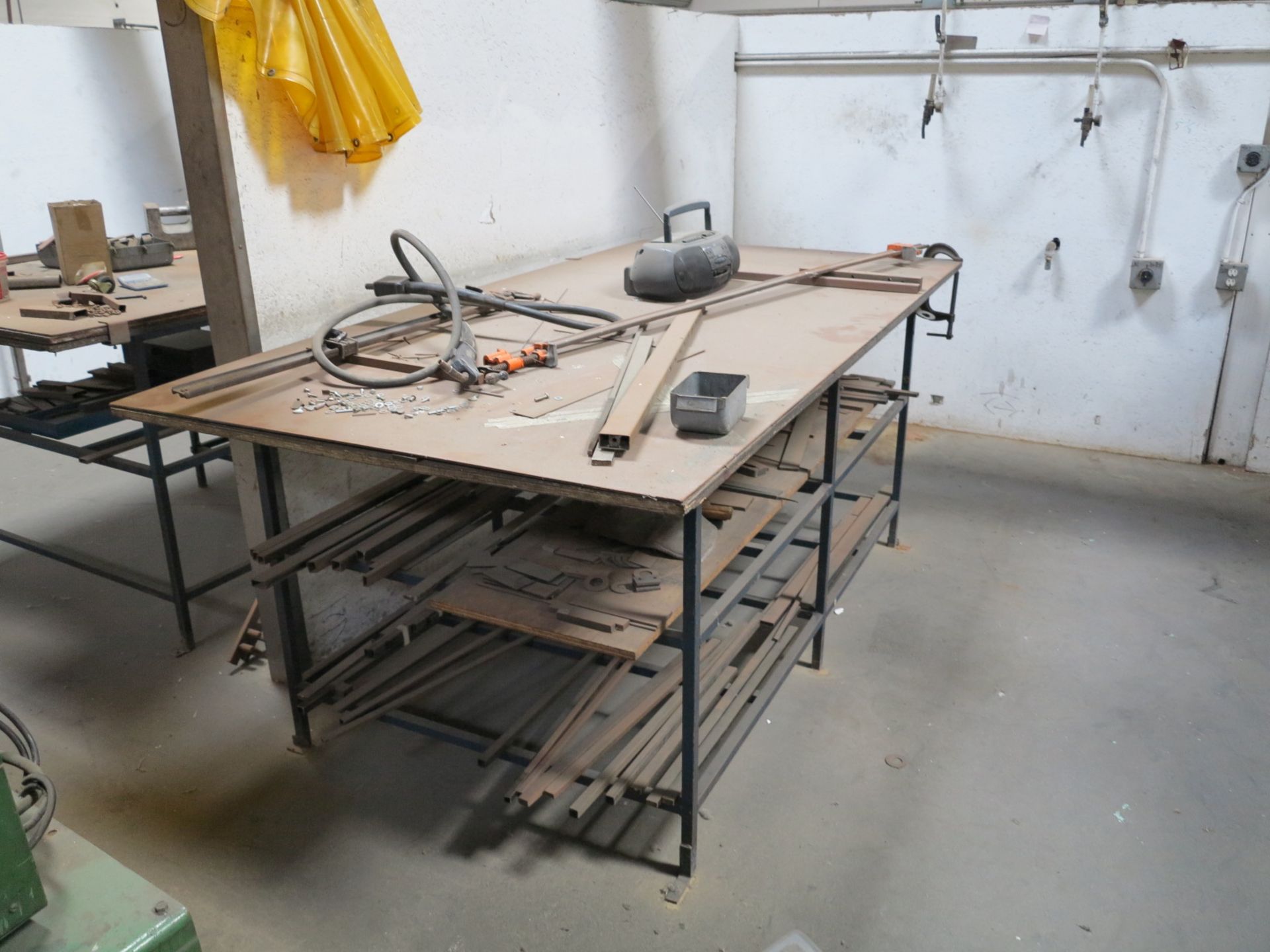 LOT - CONTENTS OF (6) CUBICLES CONTAINING ASSEMBLY TABLES, SCRAP STEEL AND ASSORTED ITEMS - Image 2 of 6