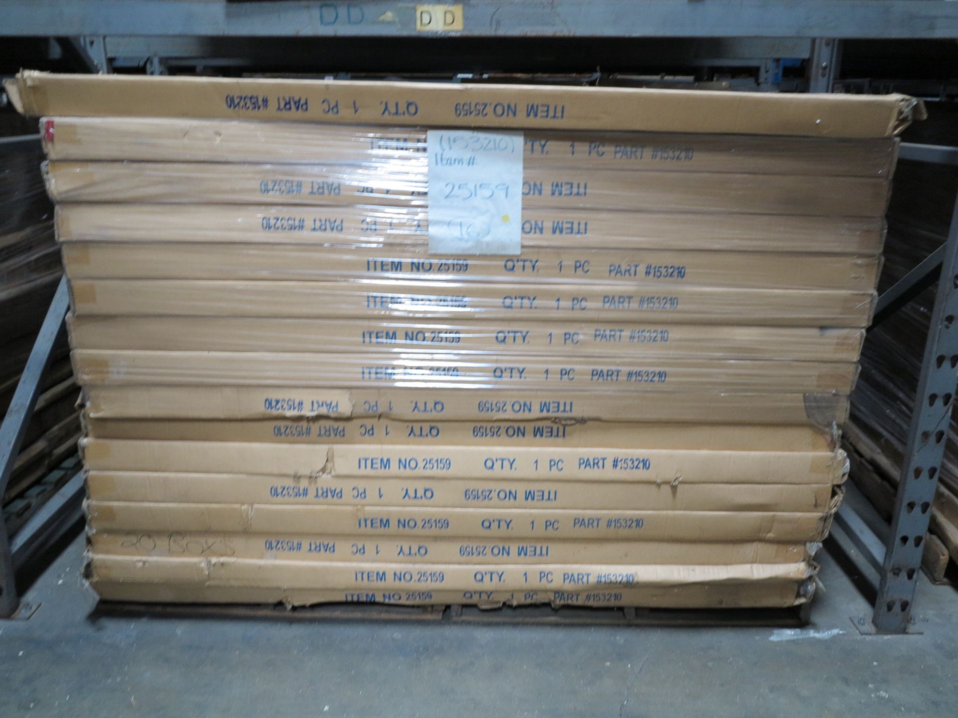 LOT - CONTENTS OF (2) SECTIONS OF PALLET RACK TO INCLUDE: ITEM #10396, T STAND COUNTER TOP, SATIN - Image 8 of 8