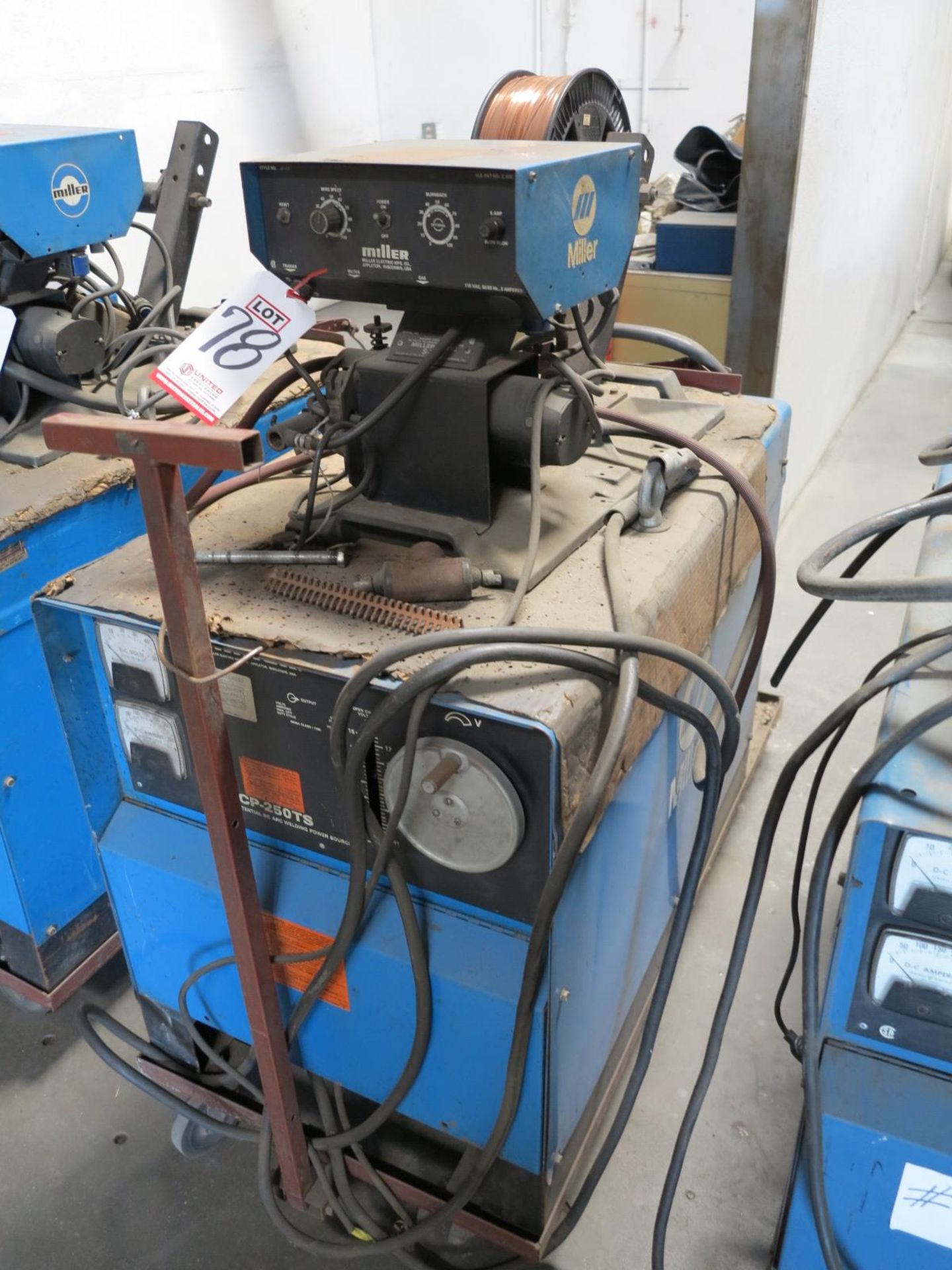 MILLER CP-250TS WELDER, STOCK NO. 900920, S/N JG064357, W/ MILLERMATIC S-52E WIRE FEEDER