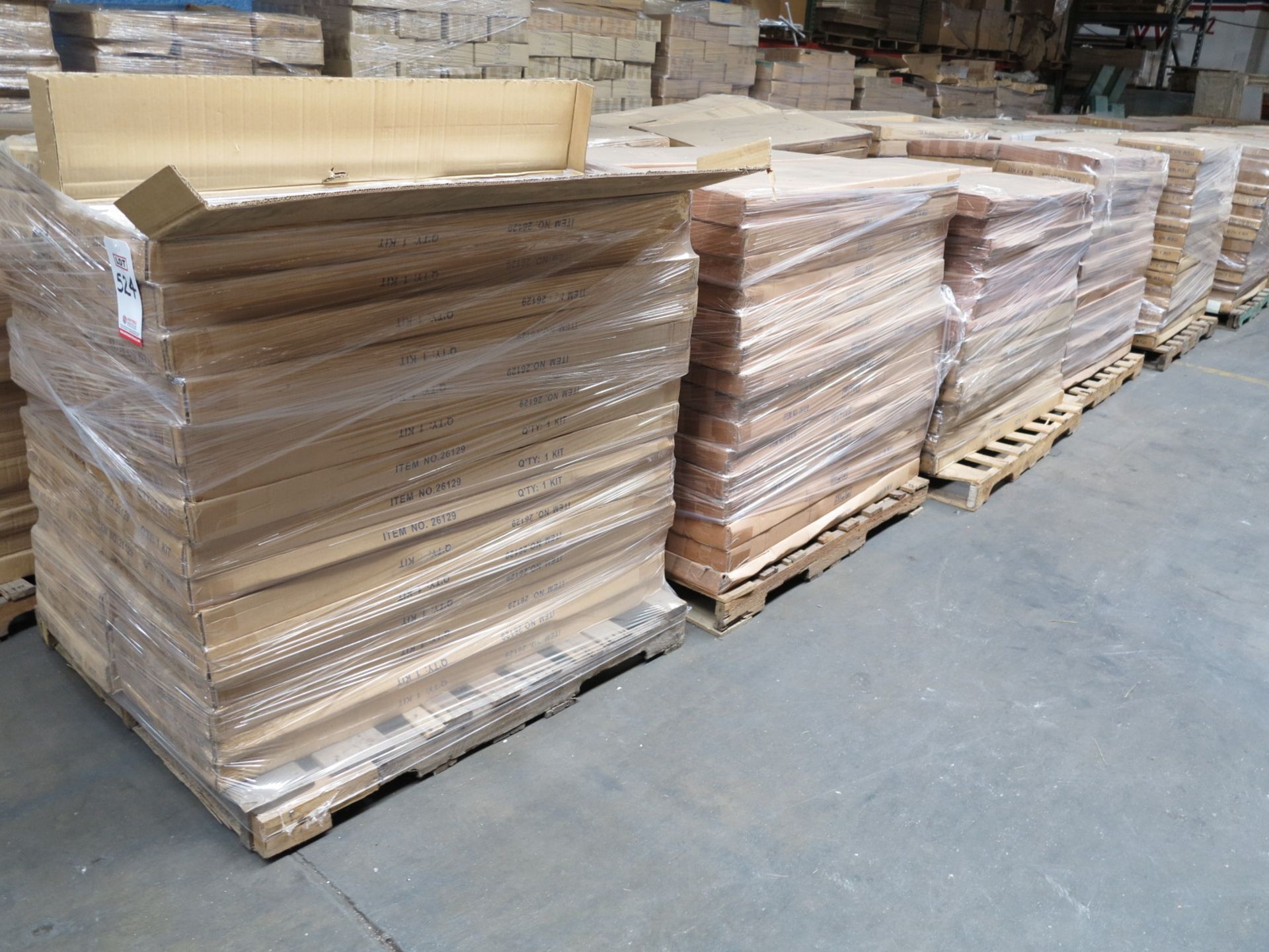 LOT - APPROX. (10) PALLETS ON FLOOR TO INCLUDE: ITEM #26129, 2 WAY COSTUMER W CASTERS (S/2),