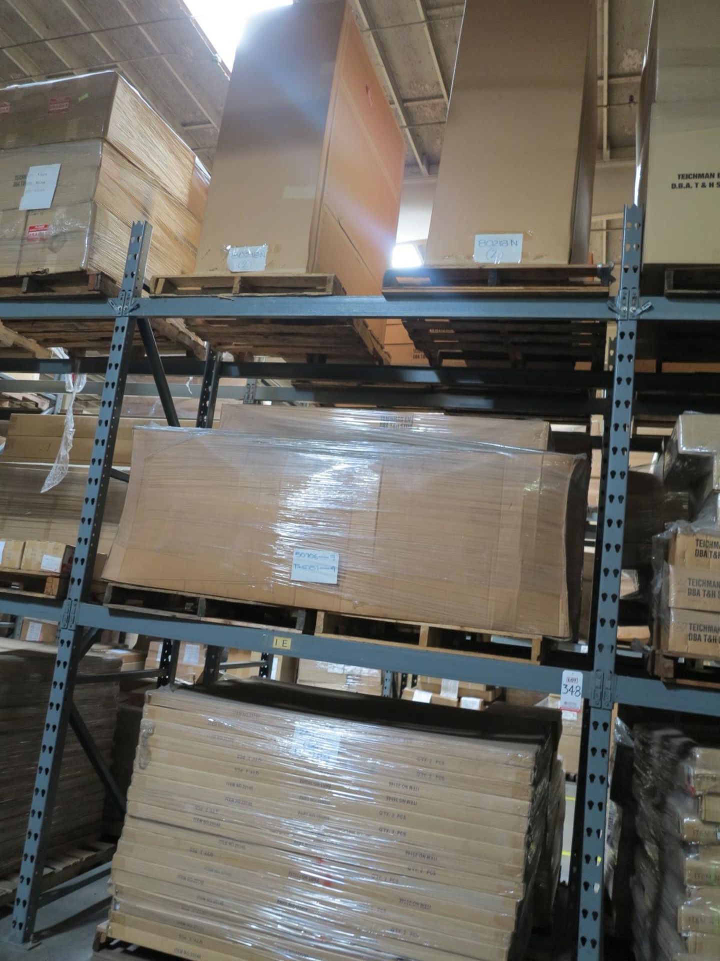 LOT - CONTENTS OF (2) SECTIONS OF PALLET RACK TO INCLUDE: ITEM # 50706, 4FT. L ADD ON SET 67"