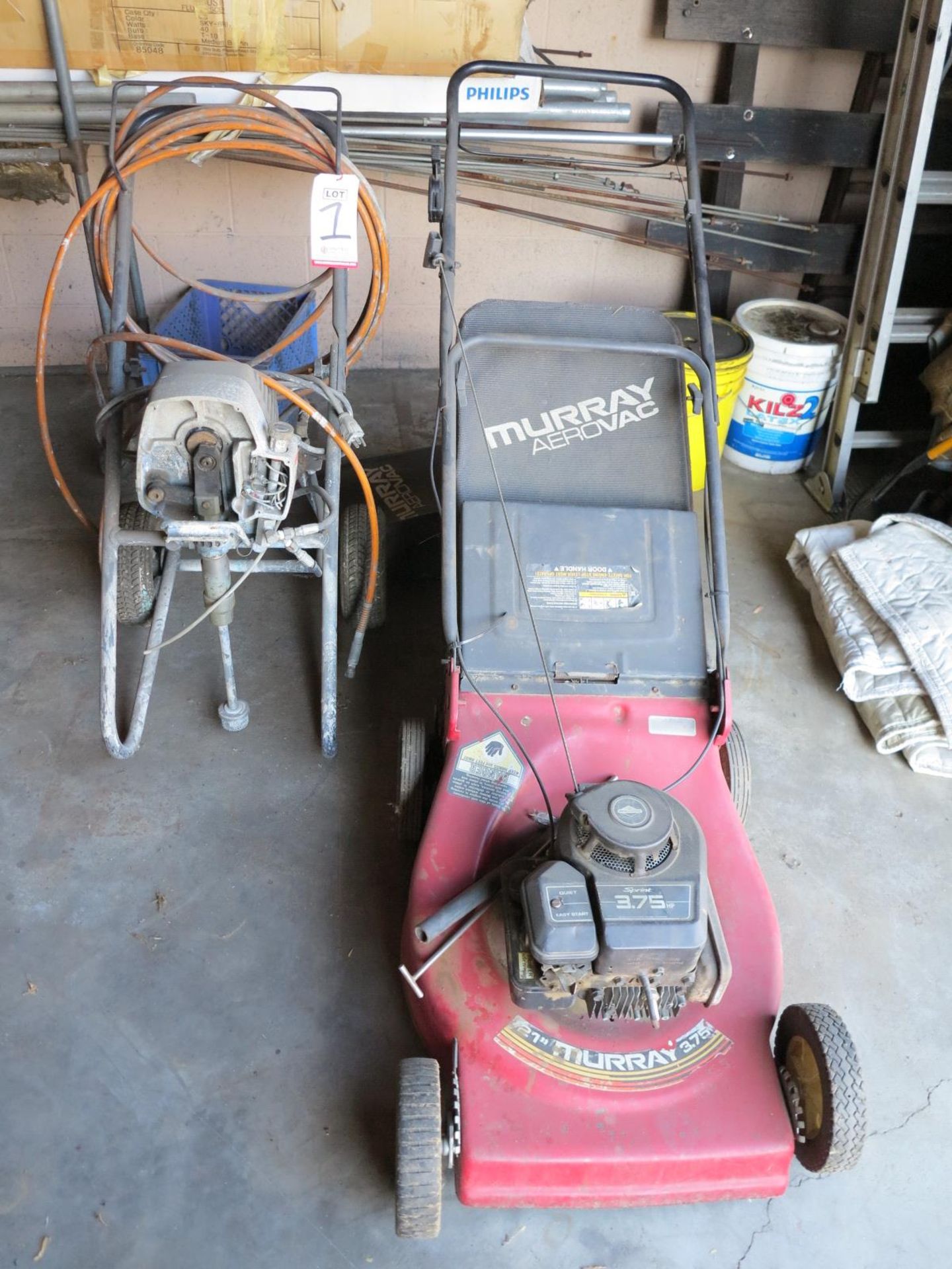 LOT - MURRAY 3.75 HP LAWNMOWER AND WAGNER PORTABLE PAINT SPRAYER